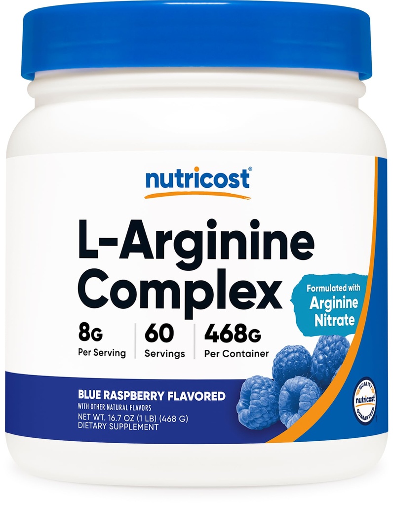 营养成本 L-Arginine 综合体(蓝莓,60种服务) - Gluten Free,非GMO