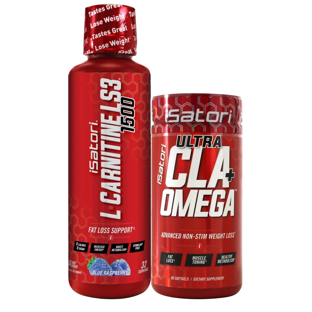 iSatori L-Carnitine LS3 蓝莓 1500mg(32 services) 超CLA(90软胶),液态L-Carnitine 与乙酰,Omega 3 6 9 萨夫花油