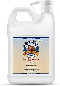 Grizzly Salmon Plus Omega Faty Acids 食物补充品 狗和猫(各种尺寸) - 野生源头 Omega 3-6-9 野生阿拉斯加沙门油(64 Fl Oz)