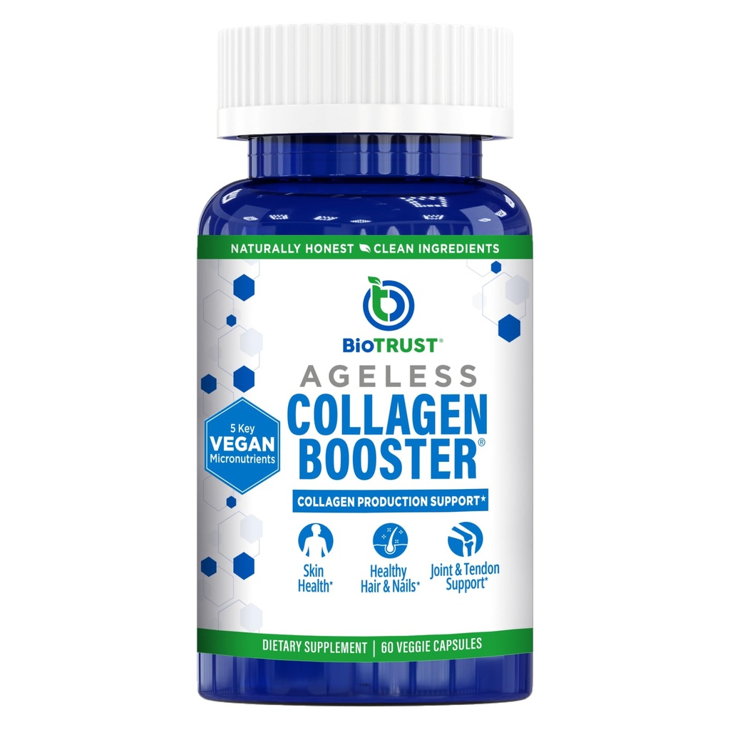 (原始内容存档于2018-09-21) (中文(简体) ). BioTrust And Ageless Collagen Booster, Powerly Support Beauty from Independence, Vegan Collagen Builder for Glowing Skin, Gorgeous hair, Beautiful Nails, 健康关节, 60 Capsules (30 services)