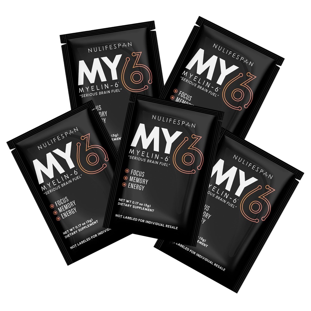 Myelin-6, 标本包, 5个单一服务包, 焦点补充和脑健康, 具有 AlphaSize, 内存和认知功能支持, 橙色坦格琳 Flavor, Gluten- Free, 非 GMO