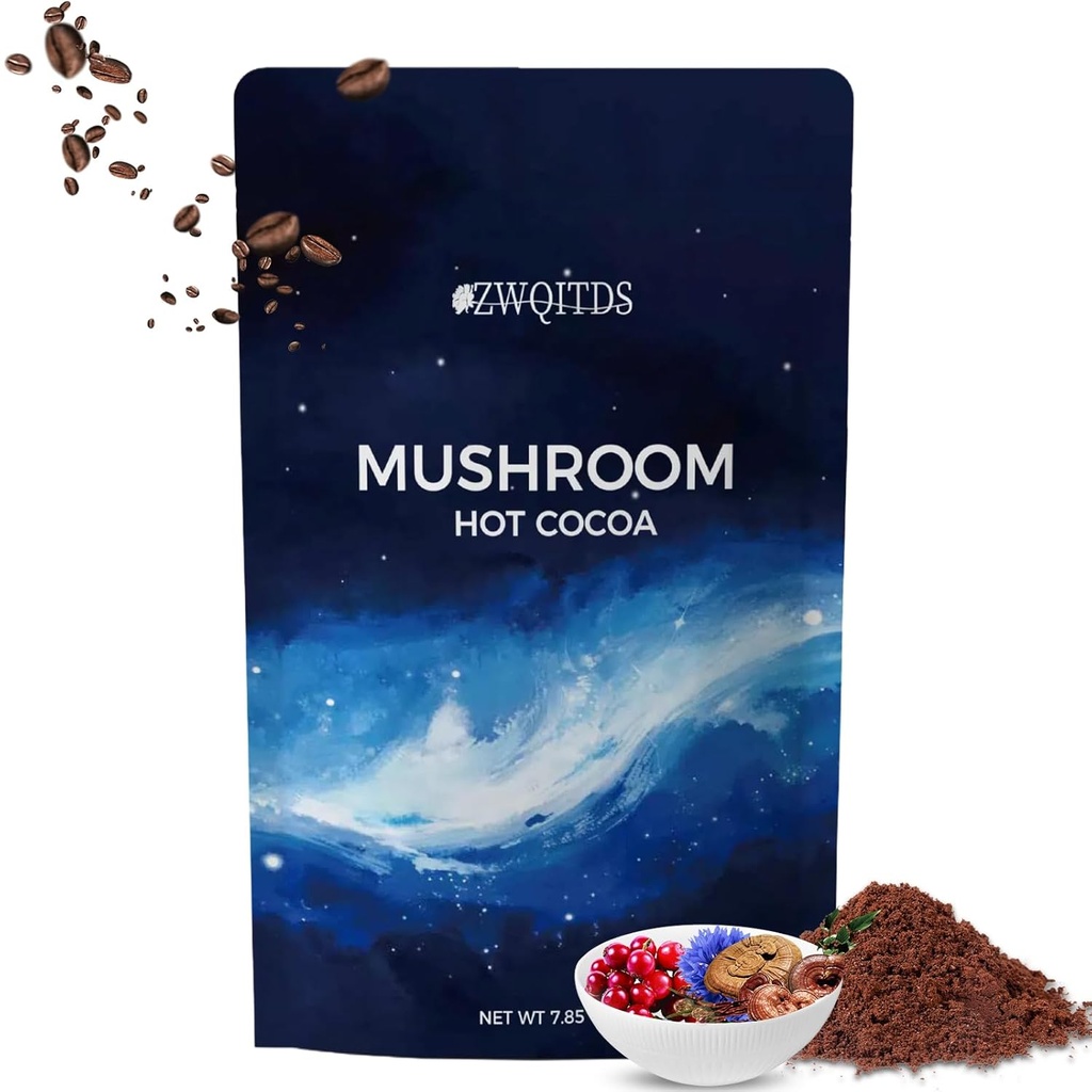蘑菇热可可(Mushroom Hot Cocoa),梅拉托宁睡眠援助(Melatonin) Keto Cocoa Powder With Mushroom for Sleep – Melatonin, Reishi, Glycine, Cacao, L-Theanine, Chicory QQ 单剂量:1 tbsp(11 g) 可用20 次