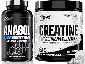Nutrex Anabol PM Nighttime 肌肉构建器和克里塔丁单水合物粉末
