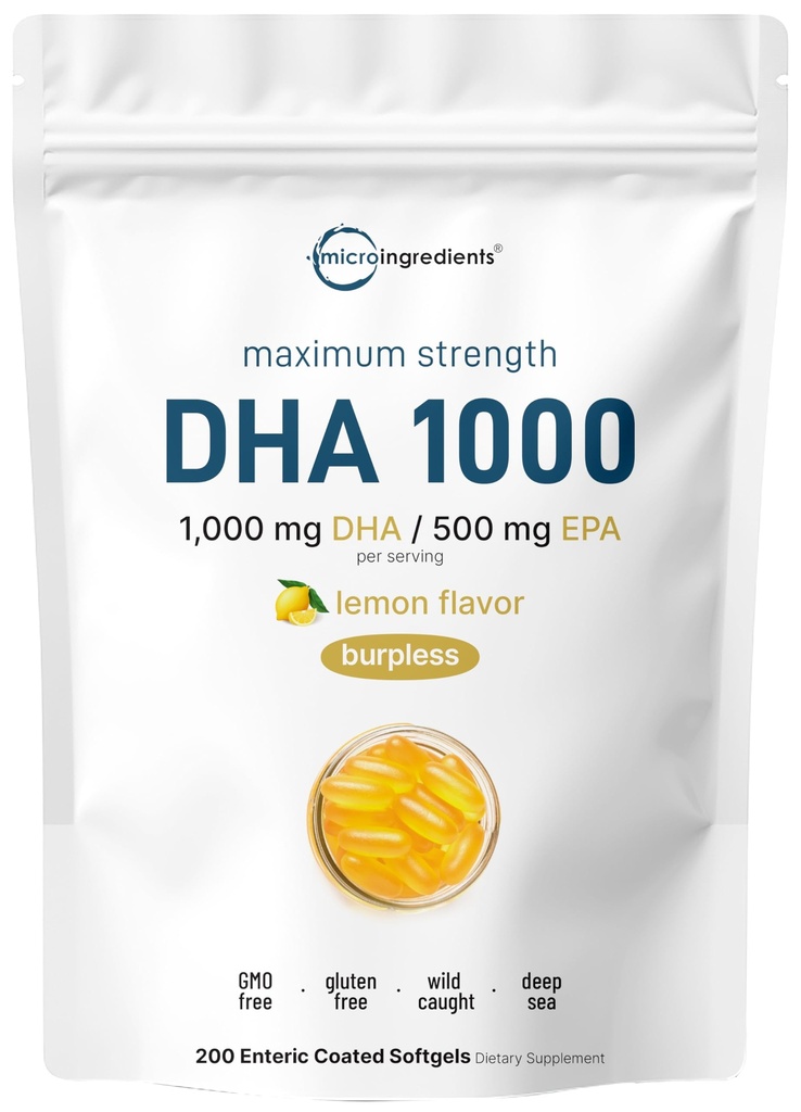 Omega 3 Fish Oil DHA 1000 mg 配有 EPA 500 mg , 200 Softgels – Lemon Flavored, Burpless (Enteric Coated) → 深海鲜鱼, 来自挪威水域的野生捕捉 → 免汞