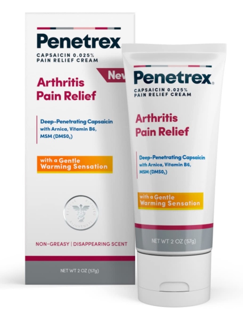 Penetrex 温暖的疼痛救济 奶油 -- -- 深孔穿甲胺与Arnica、维生素B6和MSM(DMSO2) -- -- 适用于手、腕、脚、膝、肘和其他受影响地区,2 oz