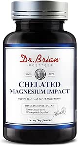 Brian Magnesium博士 补充200mg 高吸收性镁复合物,用于睡眠、冷静、肌肉放松器、自然能源、非GMO 90 氧化镁