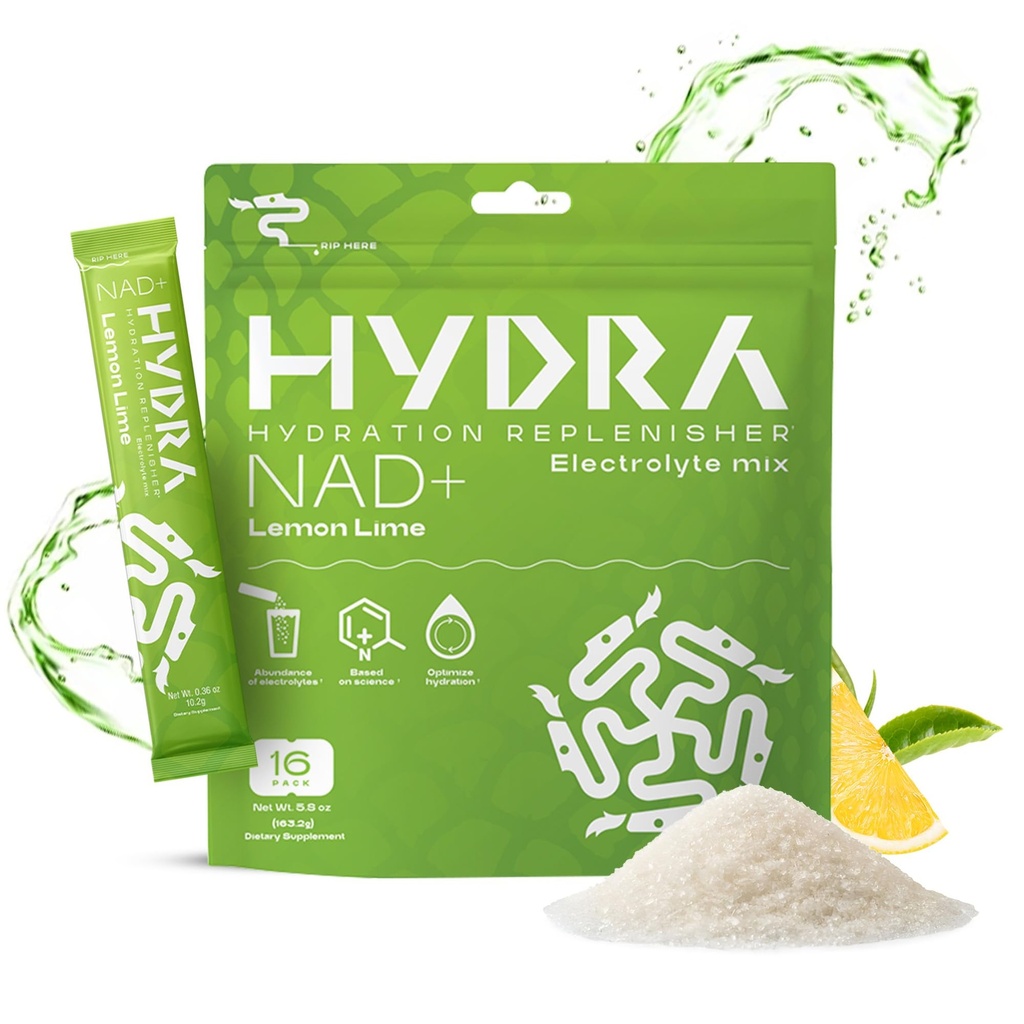 水草粉 NAD+ 营养素 电解质 粉末包 抗老化 每日水分包 低钠 电解质 饮用混合低糖 - 16 电解质包 柠檬液