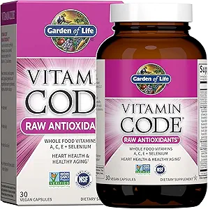 生活花园 抗氧化剂维生素代码 Raw 整体食品 配有Probiotic and Enzyme Blend, Vegan, Unflavored, 30 Counters