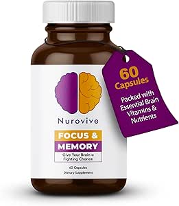 Focus & memory 补充大脑健康,Focus 补充和神经递质支持 维生素 B12, B1, B3 & B5 Plus Taurine, 60 Capsules