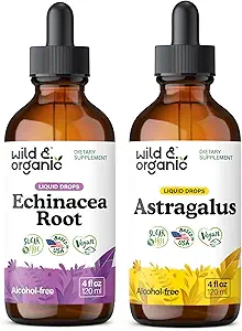 野生和有机 Echinacea Tincture 4 fl oz & Astragalus Tincture 4 fl oz