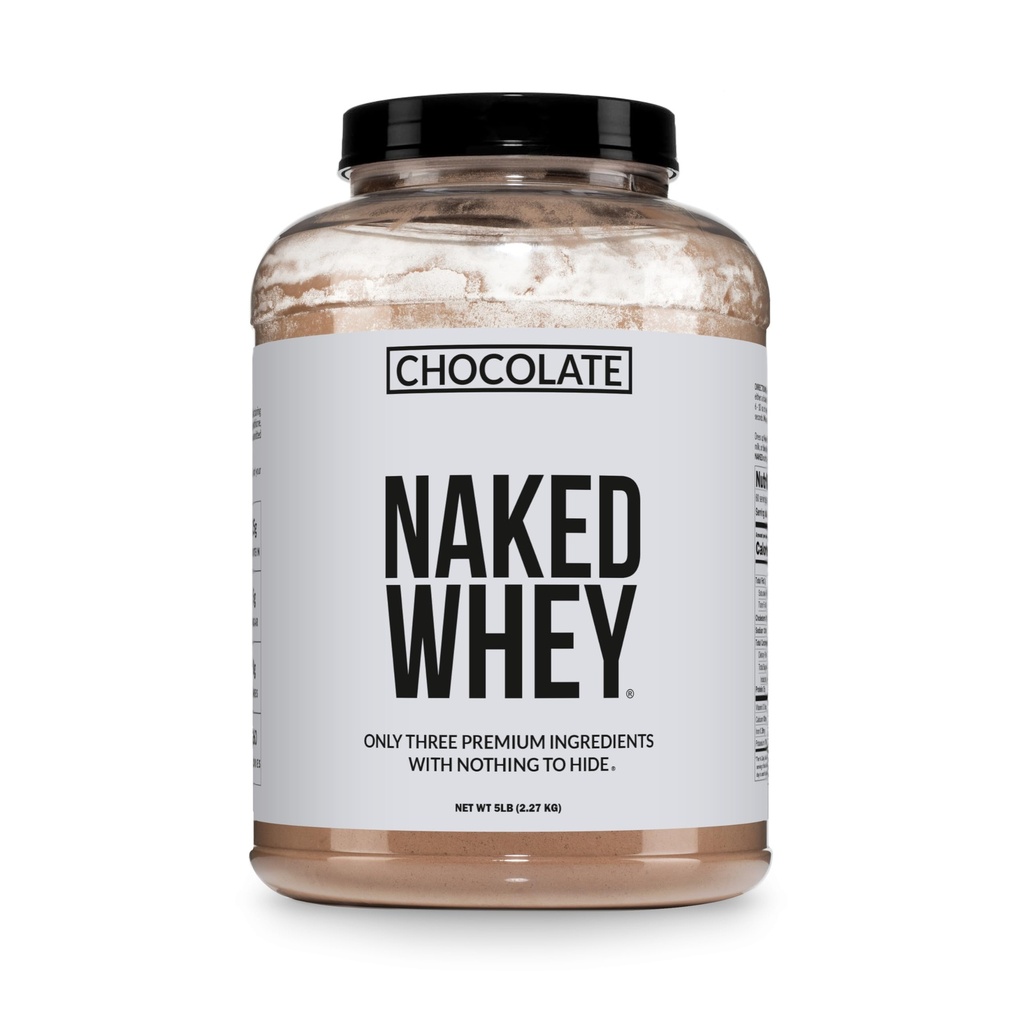 NAKED WHEY蛋白补充粉,巧克力,GMO自由,大豆自由,Gluten免费援助肌肉生长和复苏 60种服务,5 Ib