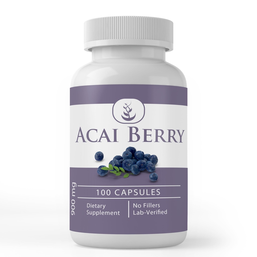 Acai Berry(100个卡普尔) 无镁或水稻充料器,永远纯净,实验室验证