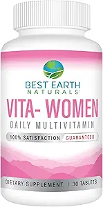 Best Earth Naturals VITA 妇女日报 多种维生素、免疫支持、生命力和幸福、100+维生素、矿物和草药
