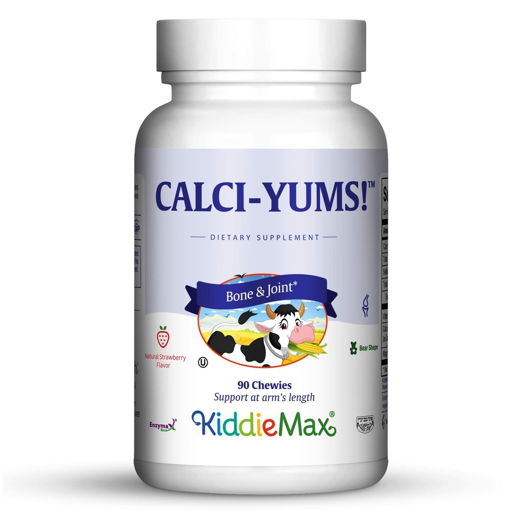 Maxi Health KiddieMax Calcium - Calciyum! - 火焰 - 动物形状的Chewies - 科舍尔(90个伯爵)