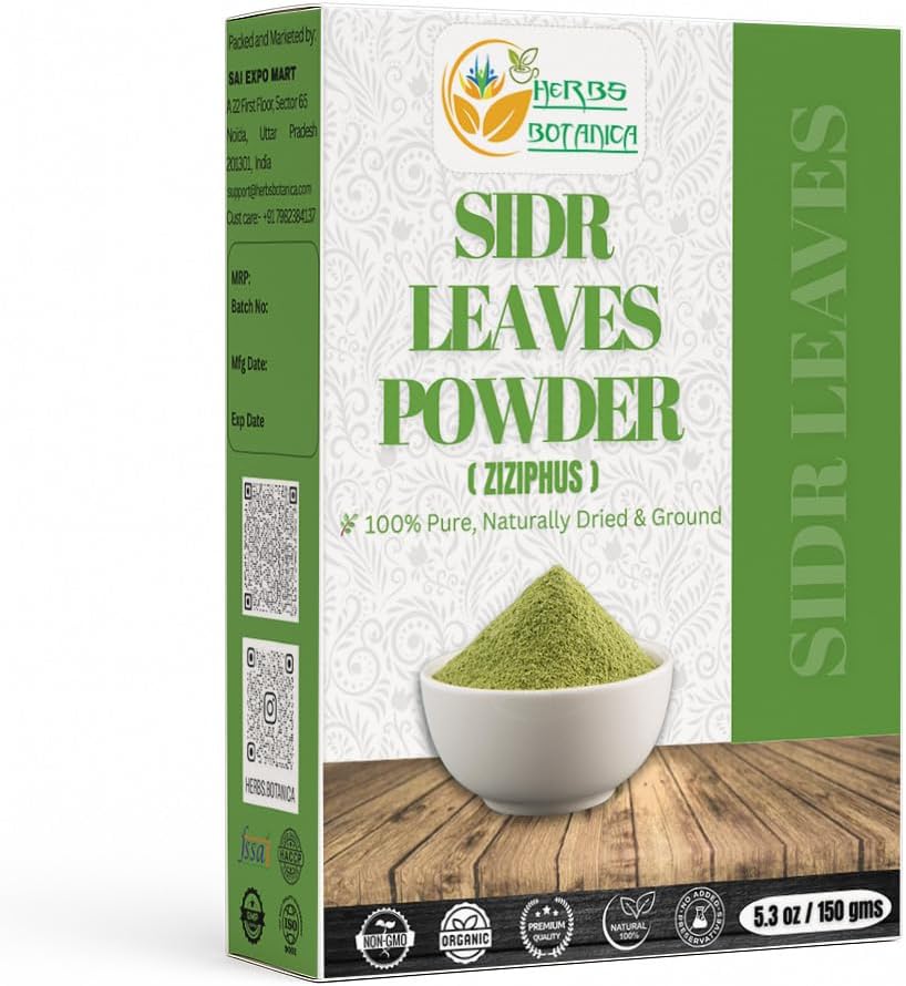 草药 Botanica Sidr 粉末 100% 天然和纯 Zizifus spina-Christi 草发清洁剂和条件剂 → 加强根,控制 Dandruff, 添加 Shine & Soothes Scalp 天然 5.3 oz