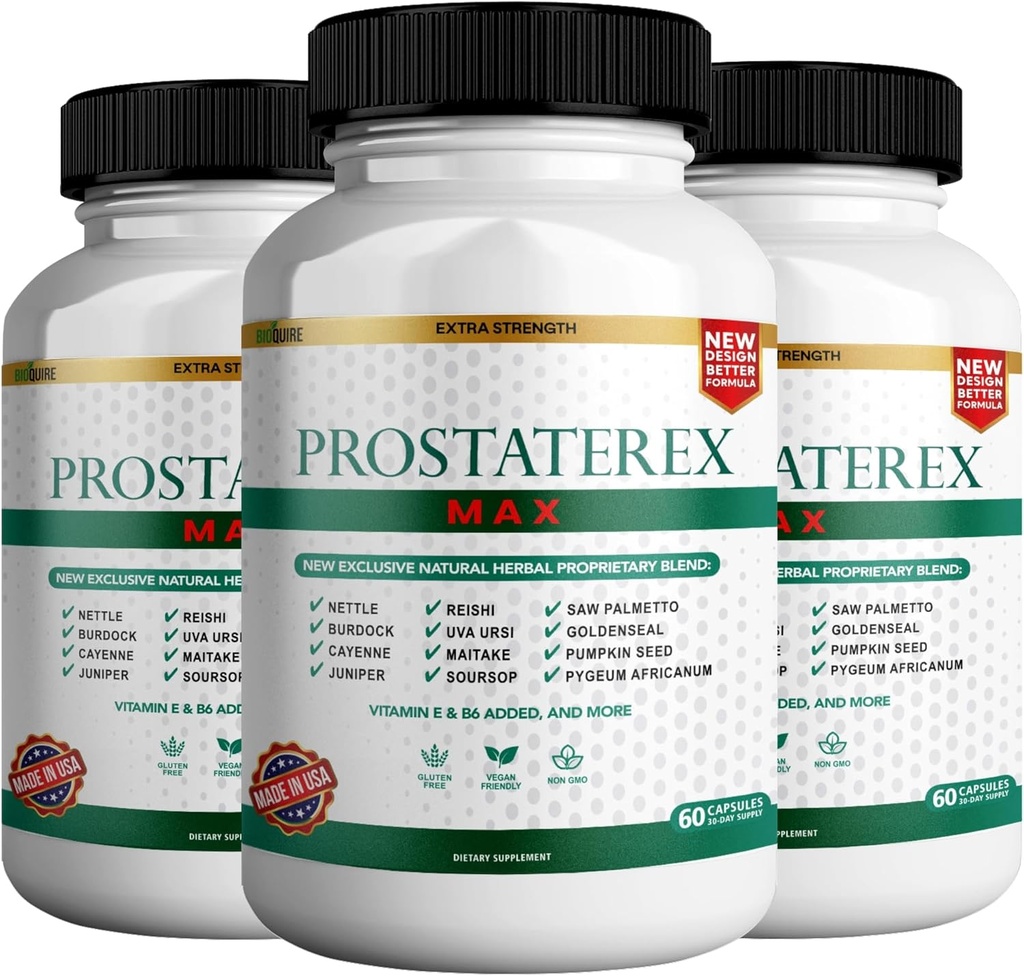 前列腺Rex Max Extrastruction 前列腺健康支助补编, Saw Palmetto, Vegan, Non-GMO, Gluten-free – 180 Capsules (3)