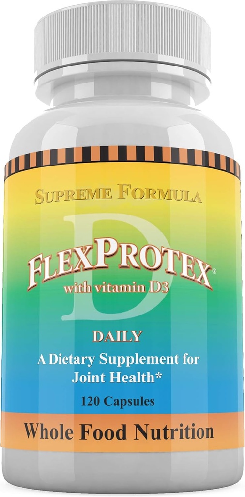 每日健康,Flexprotex D 884mg 联合肌肉支持 120 Capsules 天然草药 Turmeric Chondroitin Glucosamine Yucca Boswellia Hyaluronic酸 Ashwagandha D3 镁(1个月供应)