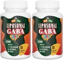 Liposomal GABA配有L-Theanine Supplements 1200mg - 与Ashwagandha, Chamomile, Tart Cherry Herbal 配有高吸收性 GABA 配有 120 软胶