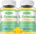 L-Tyrosine Gummys for advents and kids - 1000mg L-Tyrosine 补充 Focus Gummys for Brain, Mood, Energy Support, Vegan & Gluten - Free, Mango Flavor, 120 Counter (英语).