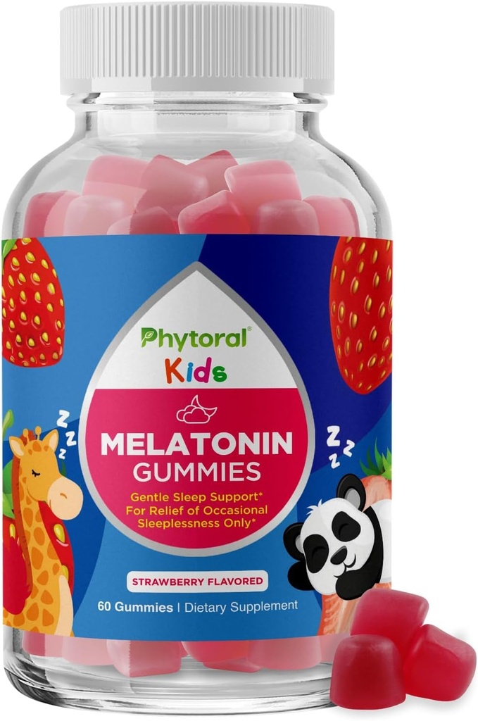 体操儿童 美拉图宁 1mg 瓜米维生素 - 纯美拉图宁 Gummys for Kids and Mood Supports - 儿童维生素 Gummy for Deep Sleep 补充 Gummys 1mg