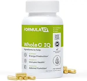 FIQ - 整体 C IQ - 天然维生素 C 配有 Amla 水果提取 - 全食物来源的铁,能源,和免疫支持 - 高吸收维生素 C C Capsules - 90 Capsules
