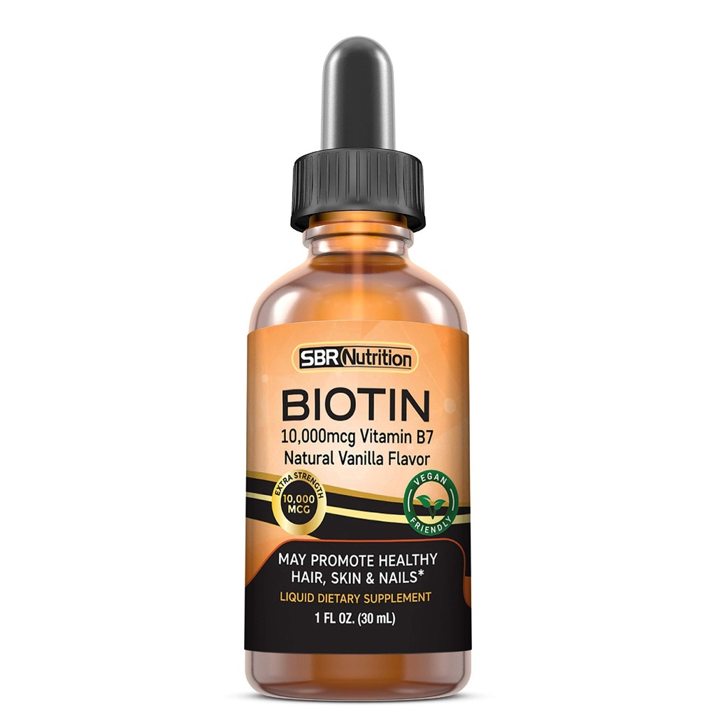 MAX Absorption Biotin Liquid Drops, 10000mcg of Biotin Per Serving, 60 Serving, No Artificial Preservatives, Vegan Friendly, Supports Healthy Hair Growth, Strong Nails and Glowing Skin, Made in USA