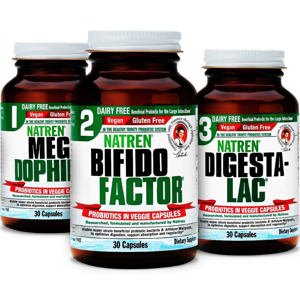Natren健康启动系统 乳制品免费营养补充系统,30 Capsules(3包)