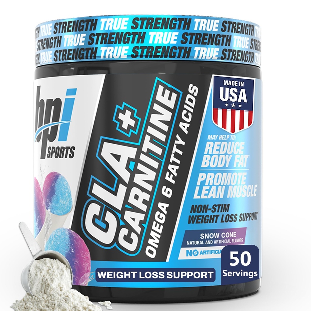 BPI Sports CLA + Carnitine – 协和Linoleic Acid – 重量损失公式 – 代谢,性能,Lean Muscle – 咖啡因自由 – 男子与女子 – 雪锥 – 50 services – 12.34 oz.