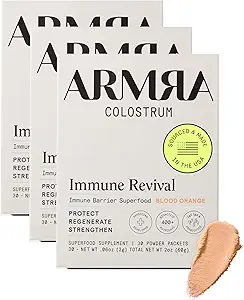 ARMRA ColostrumTM Premium Powder,草药,Gut Health Bloating 豁免皮毛和头发,包含400+生物活性营养素,Keto,Gluten & Fat Free (Bloud Orange Bundle → 90 services)