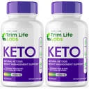 rize 实验室 - - Trim Life Labs Keto Capsules - 重量损失药丸 - 支持最大强度公式,Keto+ACV 补充(120 Capsules)