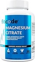 Fitcode Magnesium Citrate Capsules 400mg - 肌肉和骨质健康镁补充剂 纯镁 Citrate for Muscle Relaxation & Bone strongs - 60 Veggie Magnesium Capules for Heart Health