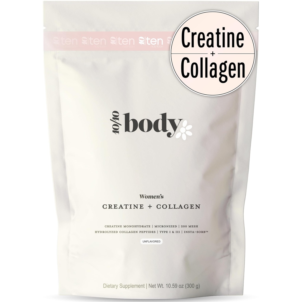 New - Creatine + Collagen for Women - 支持精益肌肉生长与发展,Booty Gain, 能源与复苏 - 5g Creatine Monohydrate Plus 5000mg Collagen Peptides Combo - 30名服务者