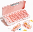 Betife AM PM Pill 组织者 2 Times A Day, 7 Day Pill Box周刊 Pill 组织者用单独的容器旅行,可携带的每日药品计划者购买维生素、鱼油、补充品