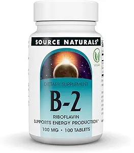 天然维生素B-2 Riboflavin 100毫克 支持能源生产 - 100片