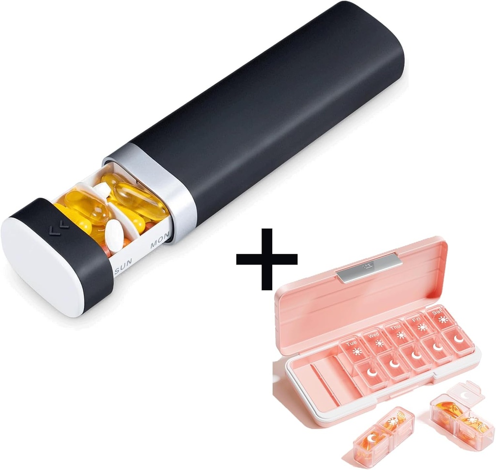 AM PM Pill 组织者 2 Times A Day, 7 Day Pill Box Weekly Pill 组织者用单独的集装箱旅行,可携带的每日药品规划员购买维生素、鱼油、补充品