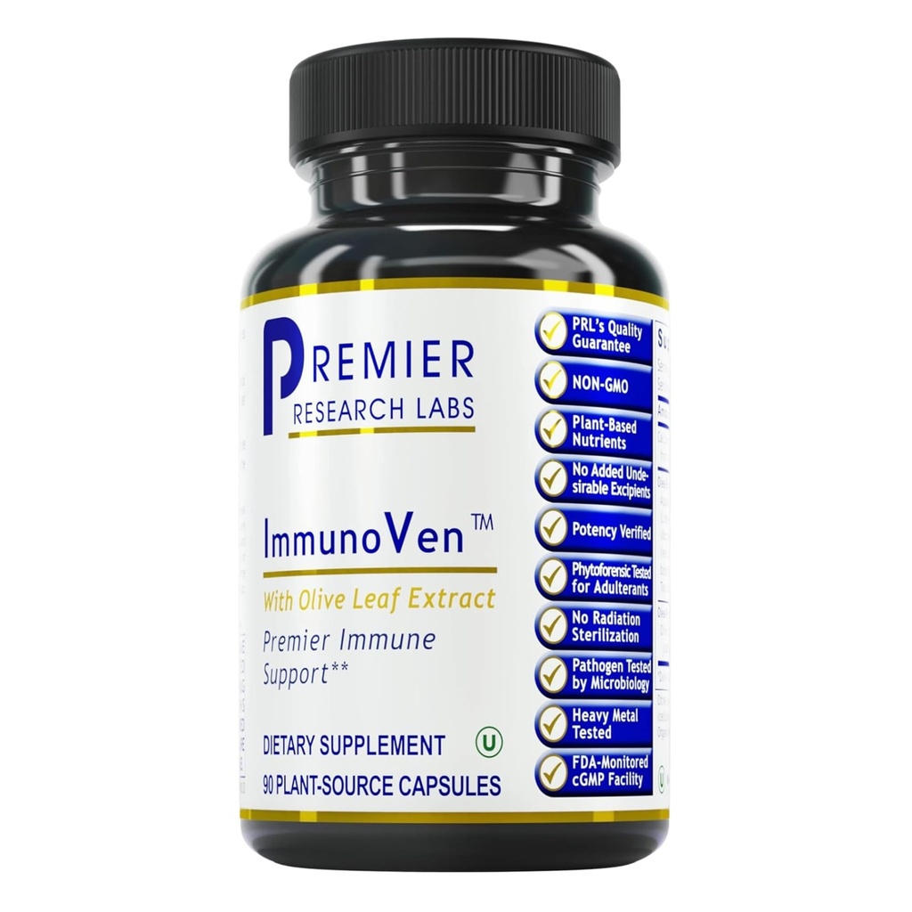 总理研究实验室 ImmunoVen - Immune Health Capsules, 橄榄叶抽取 Capsules, Immune支助和心脏健康, 男女健康药丸 - 90 蔬菜 Capsules