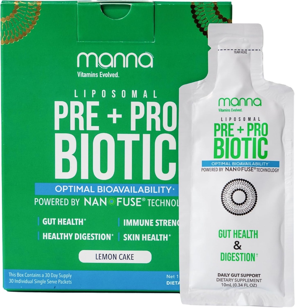 甘露维生素 进化 Liposomal Prebiotic + Probiotic Packets – 40亿 CCFU, 8 Strains – Gut, Digestive, Imune 支持 – 高吸附性, 大陆架稳定, 每日补编, 30 单服务
