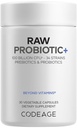 Codeage Raw Probiotic+ – 100 Billion CFU Probiotic Supplement with 34 Strains, Prebiotics & Digestive Enzymes, Wild Kefir Culture, Non-GMO – 30 Capsules