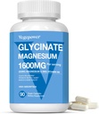 Magnesium Glycinate 1600mg Supplements - with Vitamin B6 & Zinc, Vitamin D3, Chelated Magnesium for Sleep, Muscle, Bone and Immune Health, High Absorption Magnesio, Non-GMO, Vegan 90 Capsules