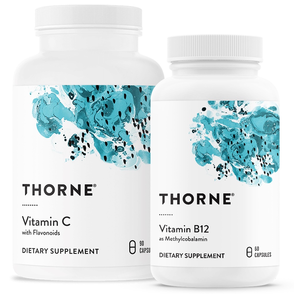 THORNE - 健康包 - 维生素C和B12 - 支持心脏,神经,免疫,和组织健康 - 60 - 90
