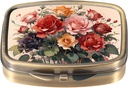 Dynippy Pill 病例药盒,配有镜回转器 Pocket 2 比较药 Case Vitamin Pill 组织器,配有 Pocket Purse 和 Travel (Cute Flower)