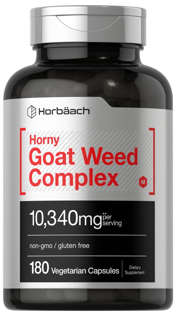 Horbäach Horny山羊杂草店 10,340 mg | 180 Capsules | Vegetarian, Non-GMO, 和 Gluten Free Formula with Tribulus, Maca, Yohimbe, 和 L-Arginine
