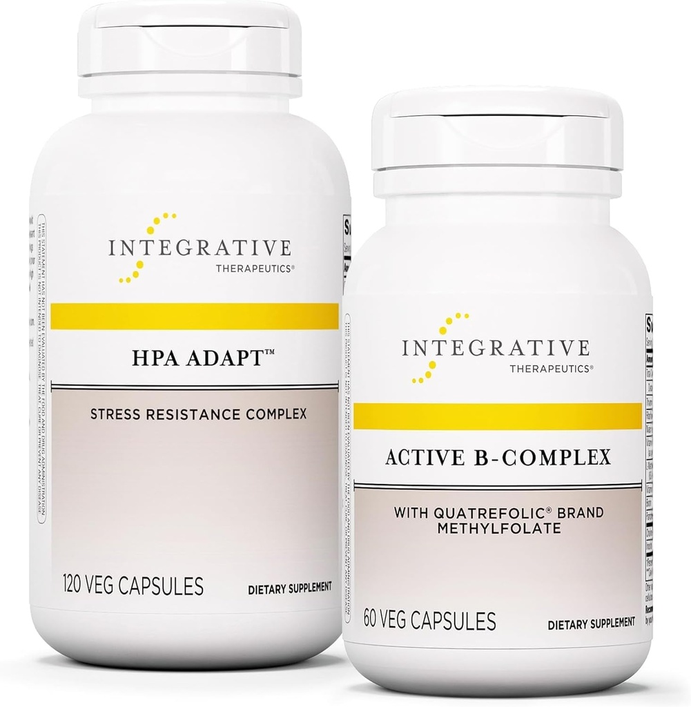 综合治疗包与主动B-复合,60 Capsules & HPA 适应,120 Vegan Capsules - 主动B-复合支持能量代谢 - HPA 适应支持健康应激反应