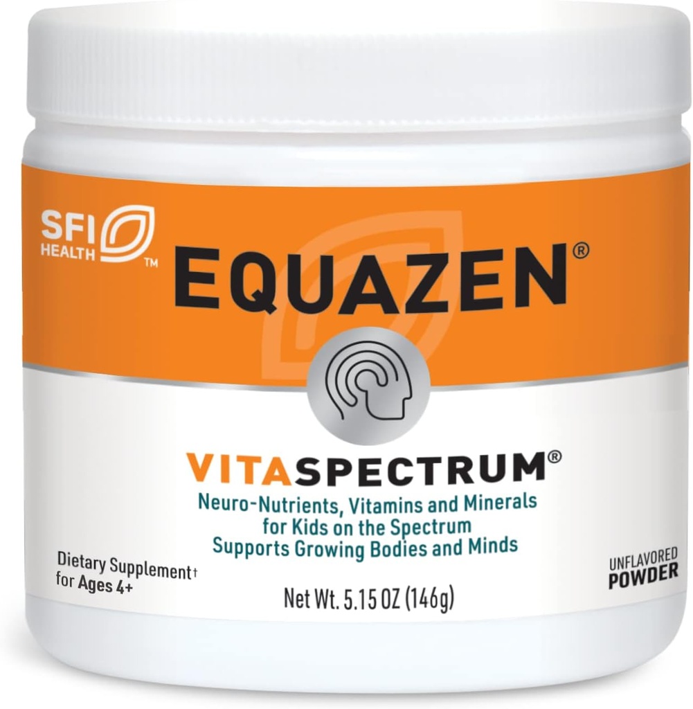 EQUAZEN VitaSpectrum Powder - 营养素,维他命和矿物质给孩子的粉末 - 配有Choline,Folate,B12,B6,维生素E和维生素D(5.15 oz).