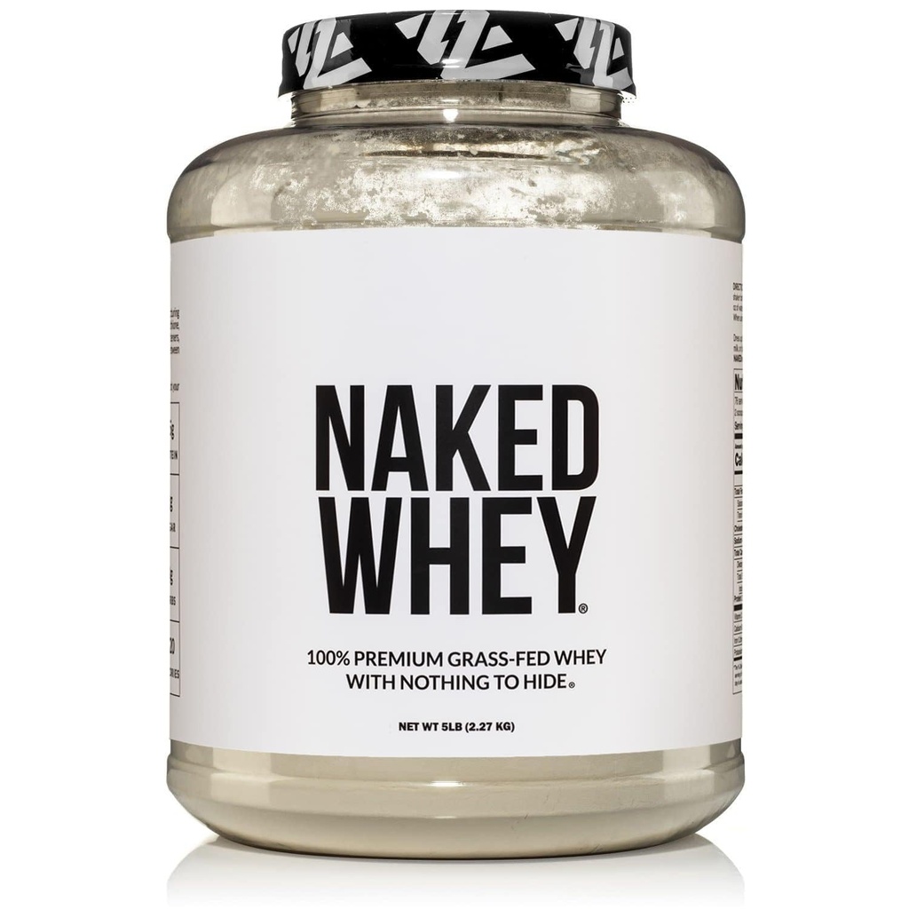 NAKED WHEY 5LB 百分百的草药 不受欢迎的Whei蛋白粉 - 只有1种成份,未经鉴定 - 没有转基因、大豆或葡萄糖 - 没有防腐剂 - 促进肌肉生长和复苏 - 76种服务