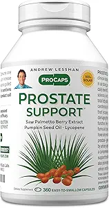 ANDREW LESSMAN 男子健康前列腺支助补编,360 Softgels, No Additives - Saw Palmetto for Men, 南瓜种子油, Lycopene, Omega-3 for Prostate Health, Urinary, Bladder 函数