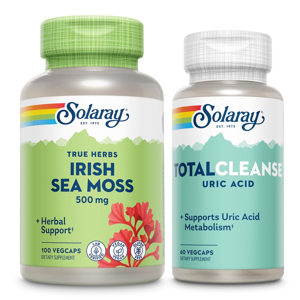 SOLARAY 爱尔兰海苔和总清洁乌里克酸——健康与联合健康包 W/Naturally Octurning Vitamins, Minerals, Live Bateria, Plus Tart Cherry, Turmeric and Celery Seed, 100/60ct