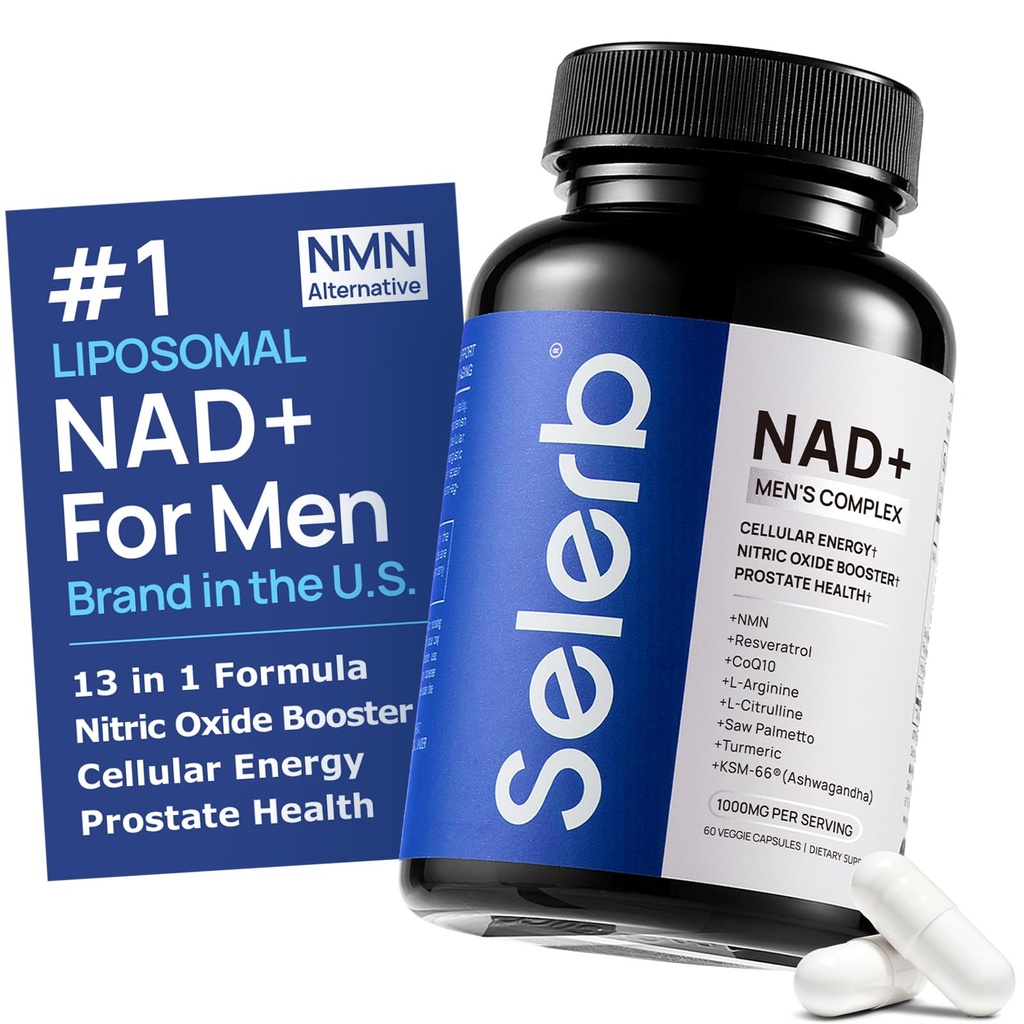 NAD+ 男子补充药物 -- -- 抗菌素、CoQ10、L Citrulline和Lycopene的抗衰老、Stamina和细胞能源支助60卡普勒斯