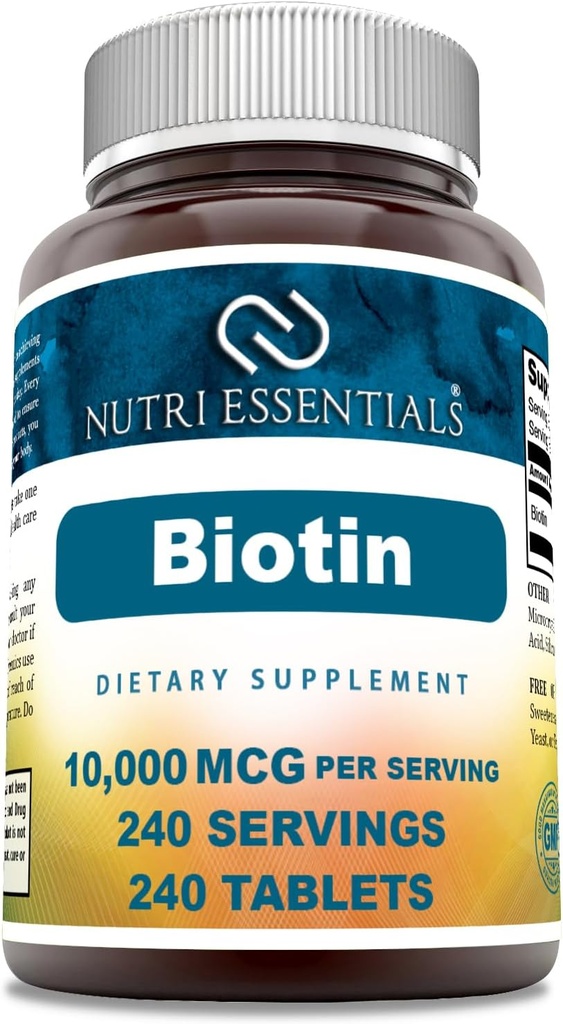 Biotin(维生素B7) 10,000 mcg 补充 | 240 片 |  Non 非 GMO | Gluten Free | | |  USA  USA 产于美国