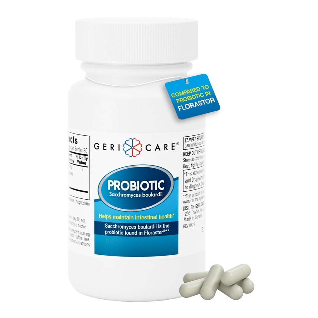 GeriCare S. Boulardii Probiotic Saccharomyces Boulardii - 妇女和男子消化保健的Probiotics - 500mg - 与Florestor Probiot Gut公式中的活性成分相比(50 Capsules)